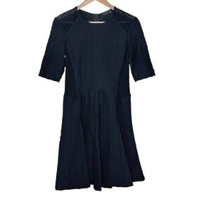 Rag & Bone Fit‎ n Flare Crochet Silk Blend Cocktail Dress Size 8 Chic Minimalist
